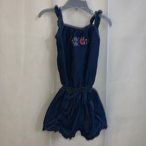Ruby Love Girls Sleeveless Blue Jean Romper -1 Piece Girls Short and Top Size 3T